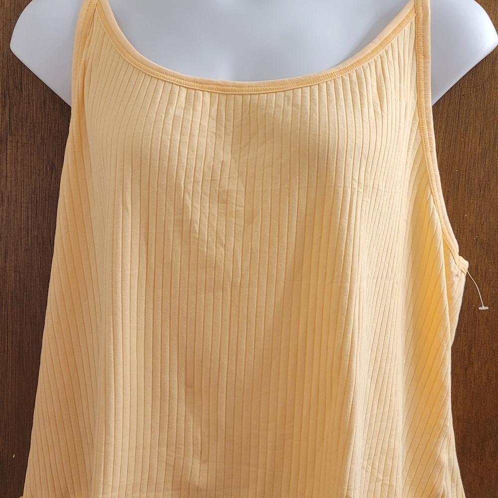 Hot Color! Old Navy Pale Peach Ribbed Knit Tank Top Cami Size 4x NWOT RUFFLE